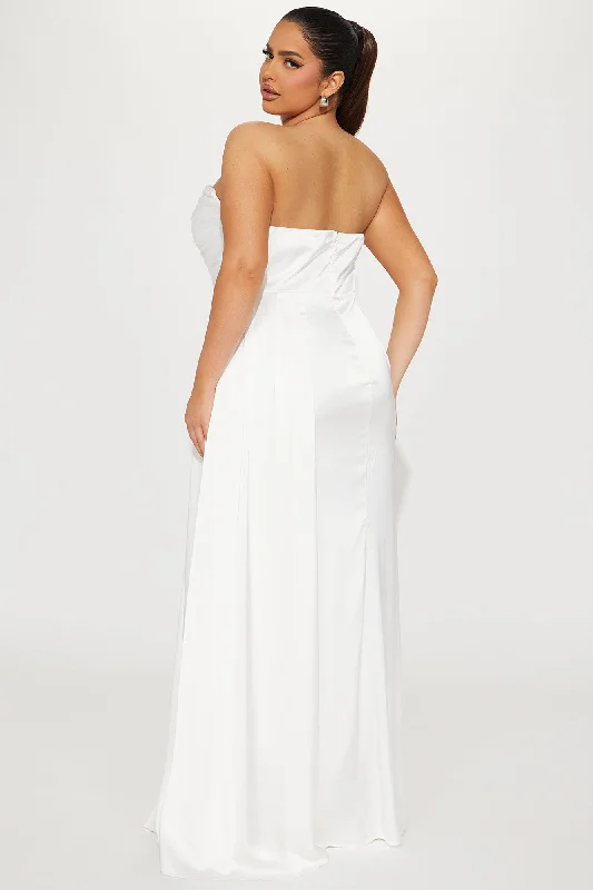 Clementine Satin Gown - White