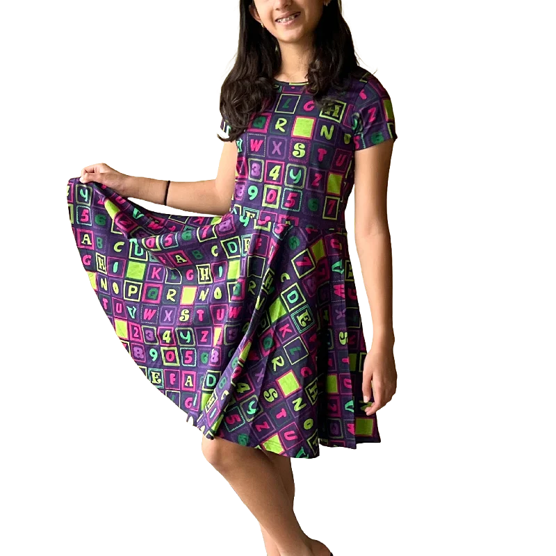 Alphanumeric Kids Twirl Dress [FINAL SALE]