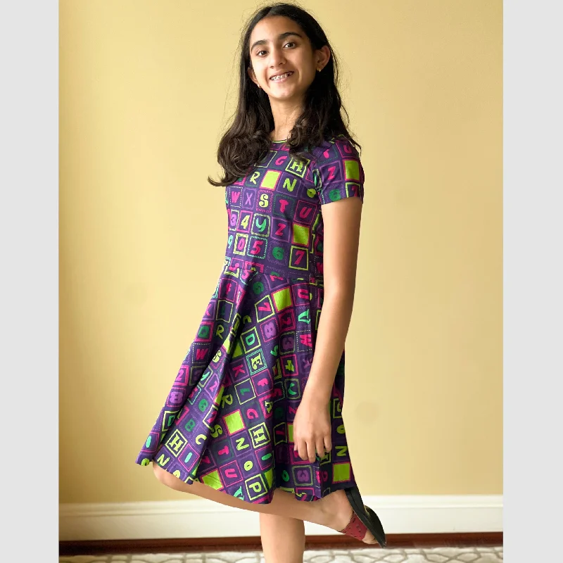 Alphanumeric Kids Twirl Dress [FINAL SALE]