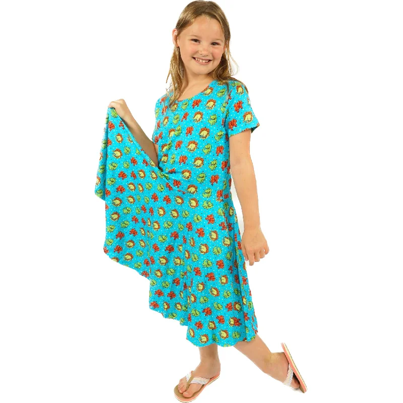 Dinosaurs Polka Dots Kids Twirl Dress [FINAL SALE]