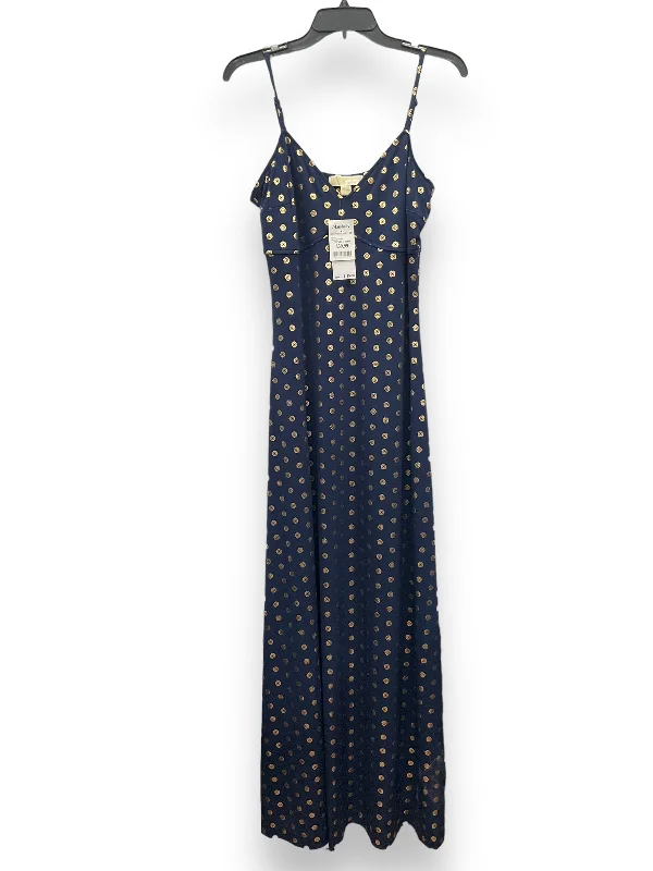 Blue & Gold Dress Casual Maxi Michael By Michael Kors, Size M